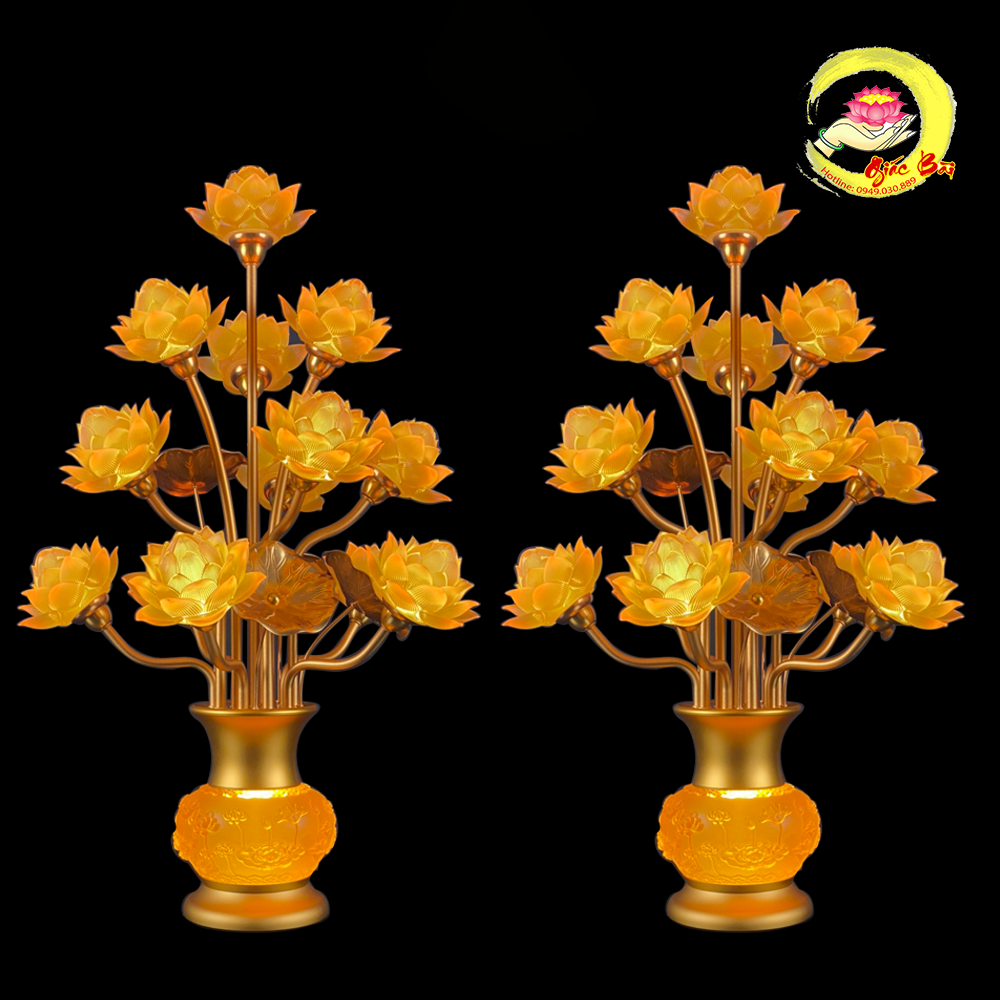 Alternative view of Đèn Hoa Sen Thịnh Thế Bình Lưu Ly Hoa Sen Nổi