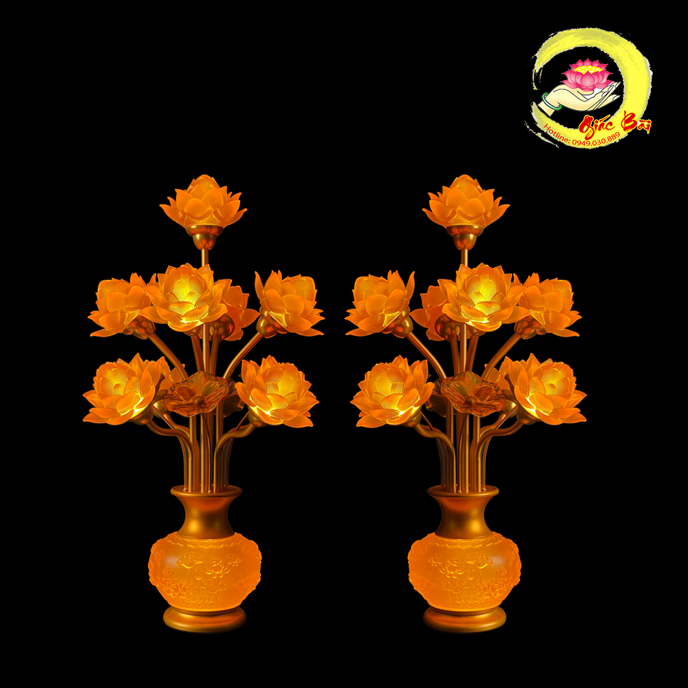 Đèn Hoa Sen Thịnh Thế Thủy Tinh Lưu Ly