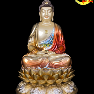 Tượng A Di Đà Ngồi Đế Hoa Sen Bằng Đồng