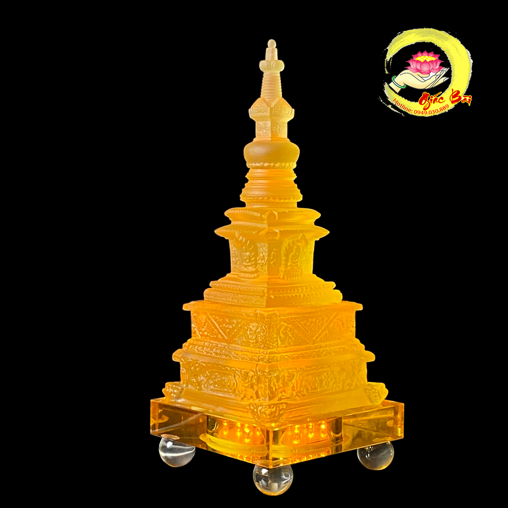 Tháp Xá Lợi Lưu Ly Kèm Đế LED