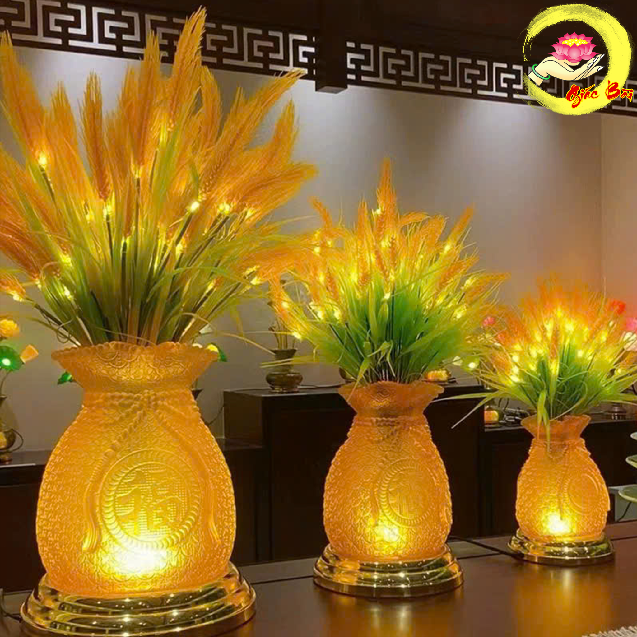 Đèn Bông Lúa Thịnh Vượng Bằng Thủy Lưu Ly - Ảnh 4