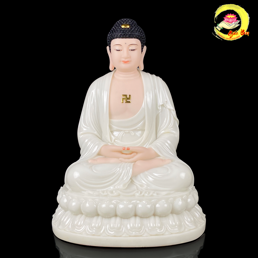 TƯỢNG BỔN SƯ THÍCH CA NGỒI HOA SEN BỘT ĐÁ – BIỂU TƯỢNG GIÁC NGỘ & TỪ BI