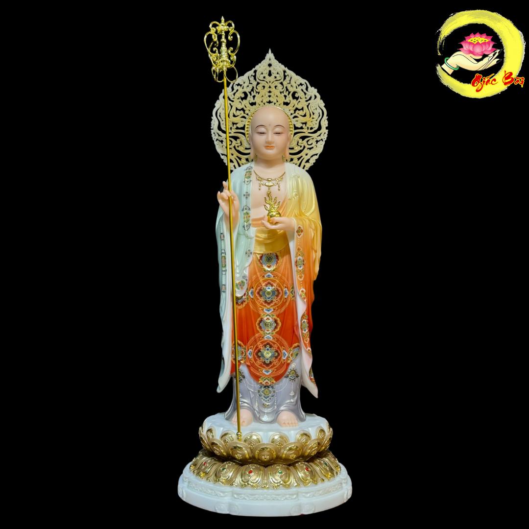 Tượng Mục Kiền Liên Đứng Có Lá Đề