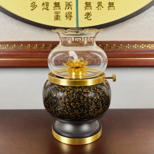 Đèn Dầu Đồng Đen Vân Đá Cao Cấp