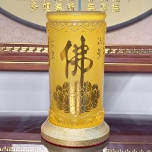 Ống Hương Bằng Bột Đá Ngọc Hổ Phách In Tâm Kinh Chữ Phật